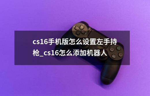 cs16手机版怎么设置左手持枪_cs16怎么添加机器人-第1张-游戏相关-智辉科技