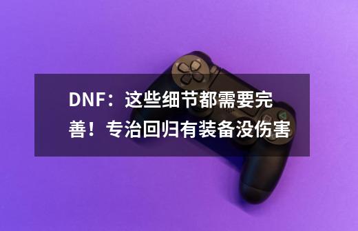 DNF：这些细节都需要完善！专治回归有装备没伤害-第1张-游戏相关-智辉科技