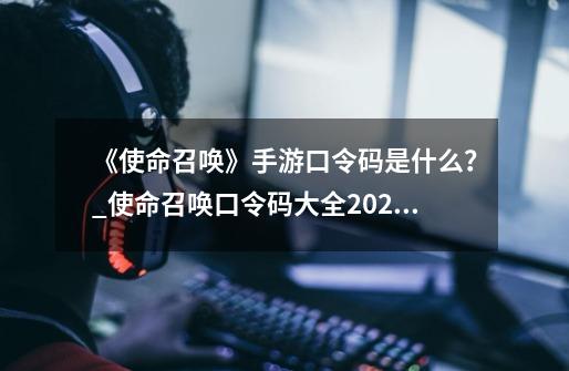 《使命召唤》手游口令码是什么？_使命召唤口令码大全2024-第1张-游戏相关-智辉科技