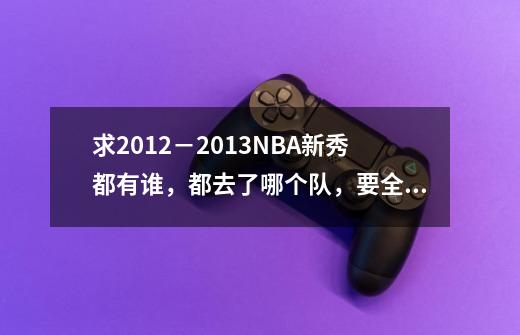 求2012－2013NBA新秀都有谁，都去了哪个队，要全部的，谢了,2013年nba选秀大会顺位-第1张-游戏相关-智辉科技