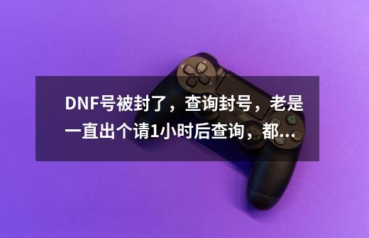 DNF号被封了，查询封号，老是一直出个请1小时后查询，都一天了，还查不了，求详解。_dnf封号记录查询系统-第1张-游戏相关-智辉科技