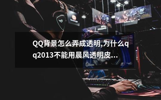 QQ背景怎么弄成透明,为什么qq2013不能用晨风透明皮肤-第1张-游戏相关-智辉科技