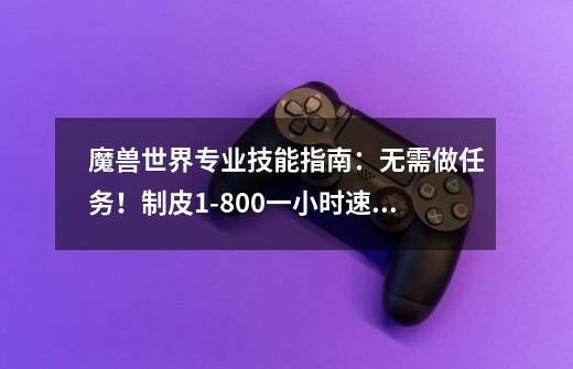 魔兽世界专业技能指南：无需做任务！制皮1-800一小时速冲技巧-第1张-游戏相关-智辉科技